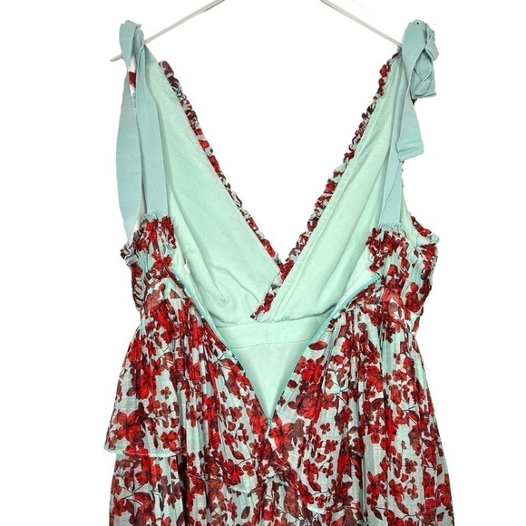 La Maison Talulah Superbloom Mini Dress Red Blue Size L - Picture 13 of 16